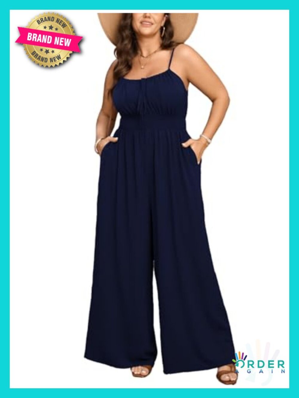 Plus Size Jumpsuit for Curvy Women Summer Romper Loose Fit Square Neck